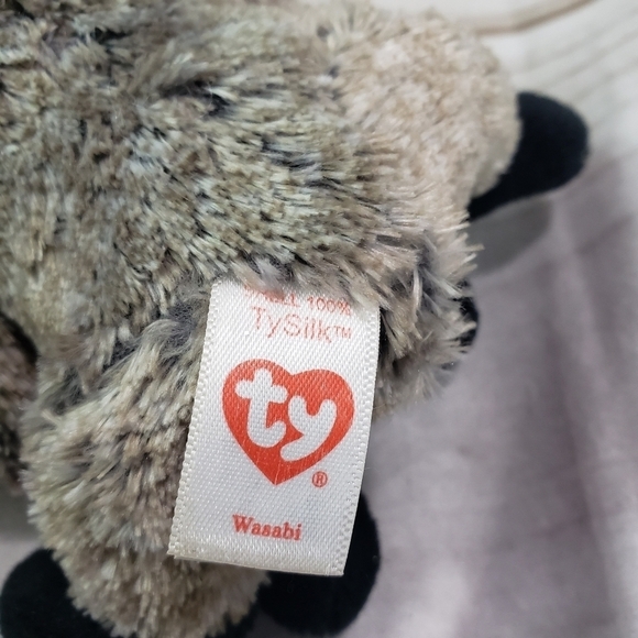 TY Beanie Boos Wasabi Baboon 6 Inch Plush Stuffed Animal 2019 Pink Eyes TySilk - Picture 4 of 6